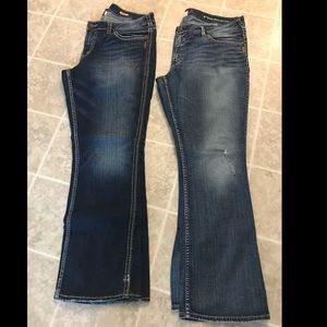 Women’s plus size silver jeans